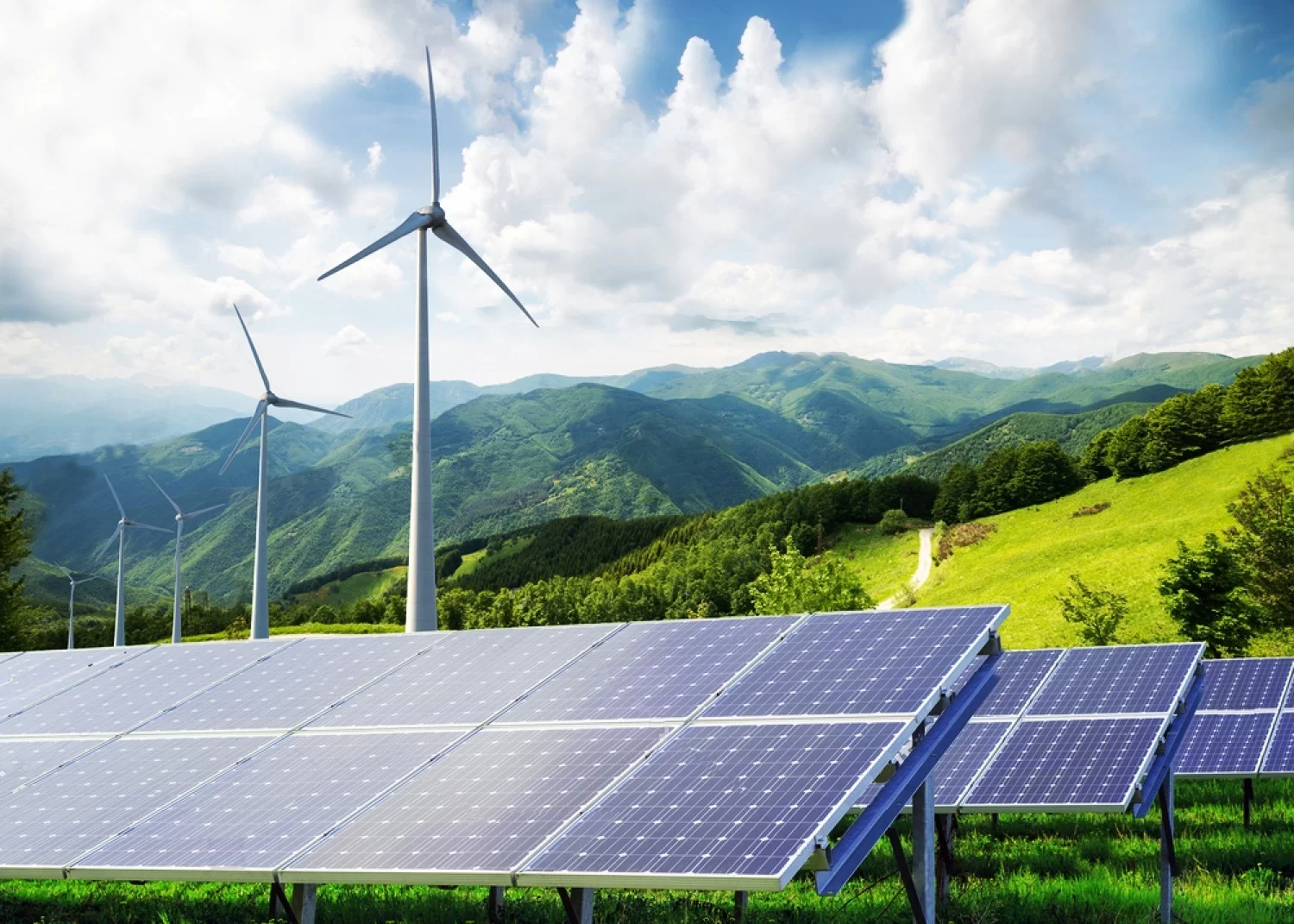 Solar panels and wind power